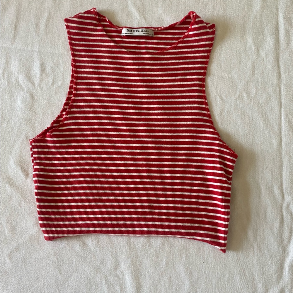 Zara stripped cropped tank top size small